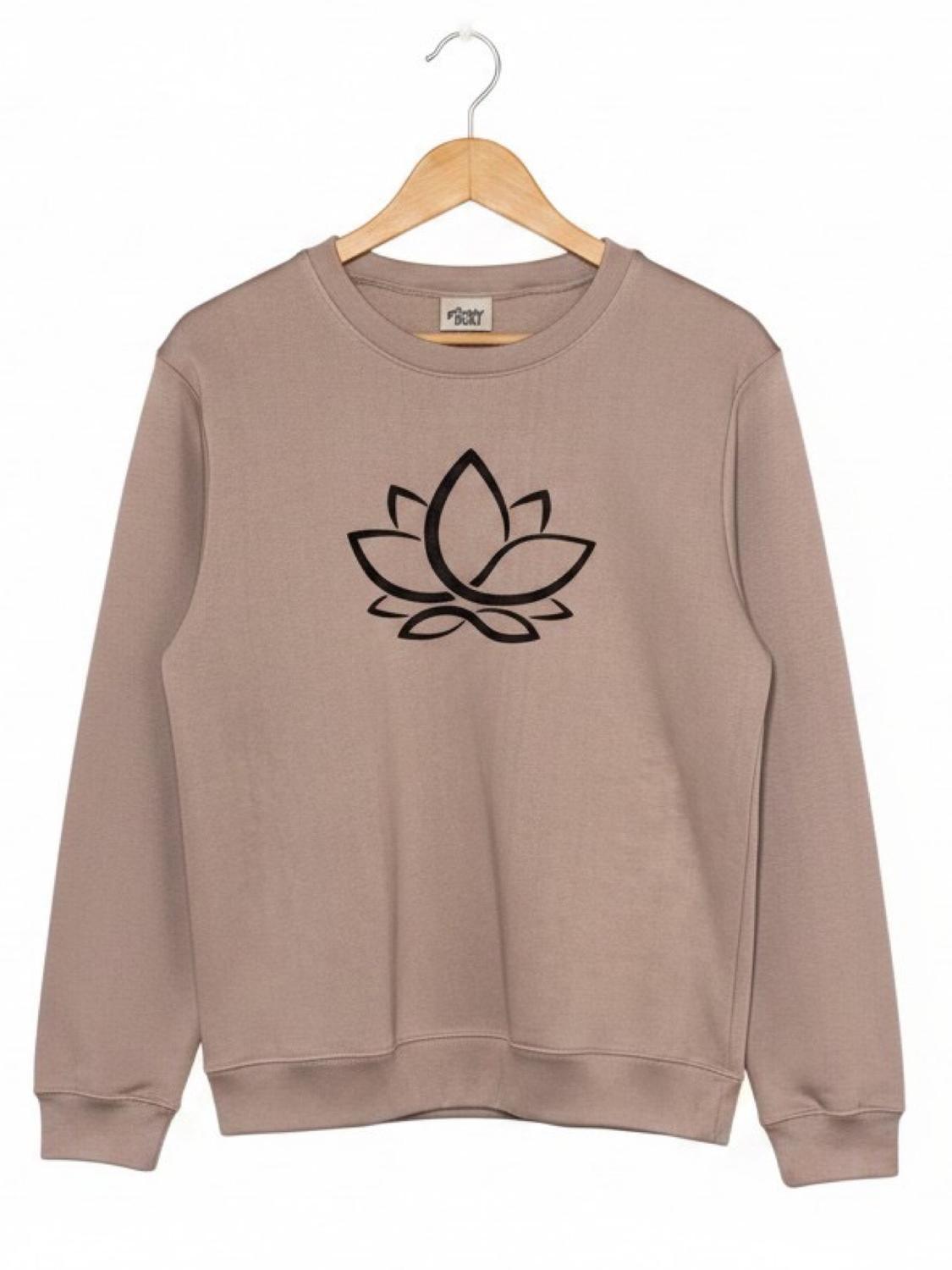 Set Franela Mujer Estampado Flor de Loto Beige-5