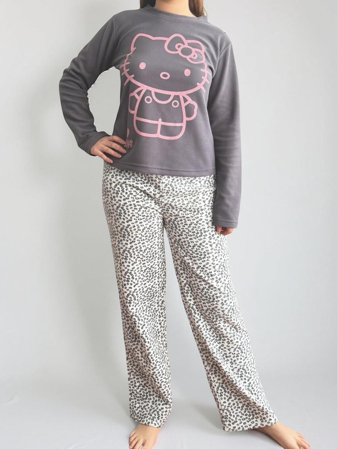 Pijama Micropolar Mujer Hello Kitty S1021239-Acero-04-0