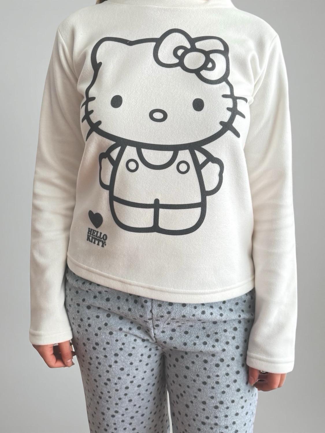 Pijama Micropolar Mujer Hello Kitty S1021240-Ivory-04-1