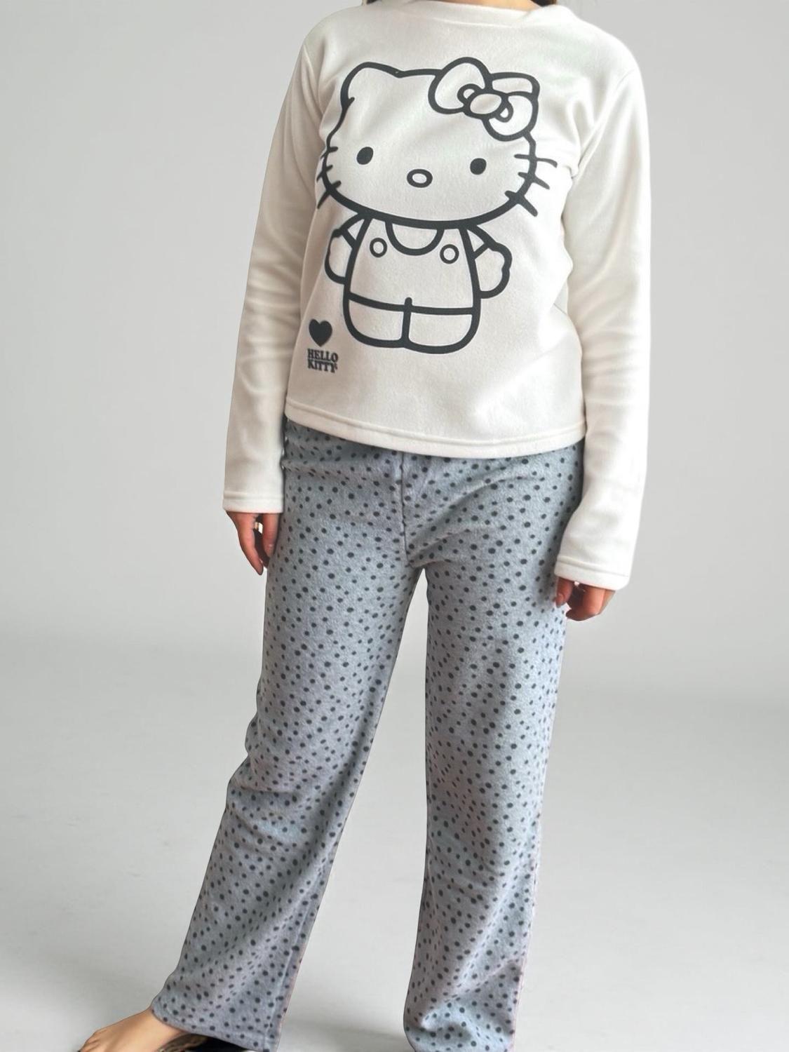 Pijama Micropolar Mujer Hello Kitty S1021240-Ivory-04-2
