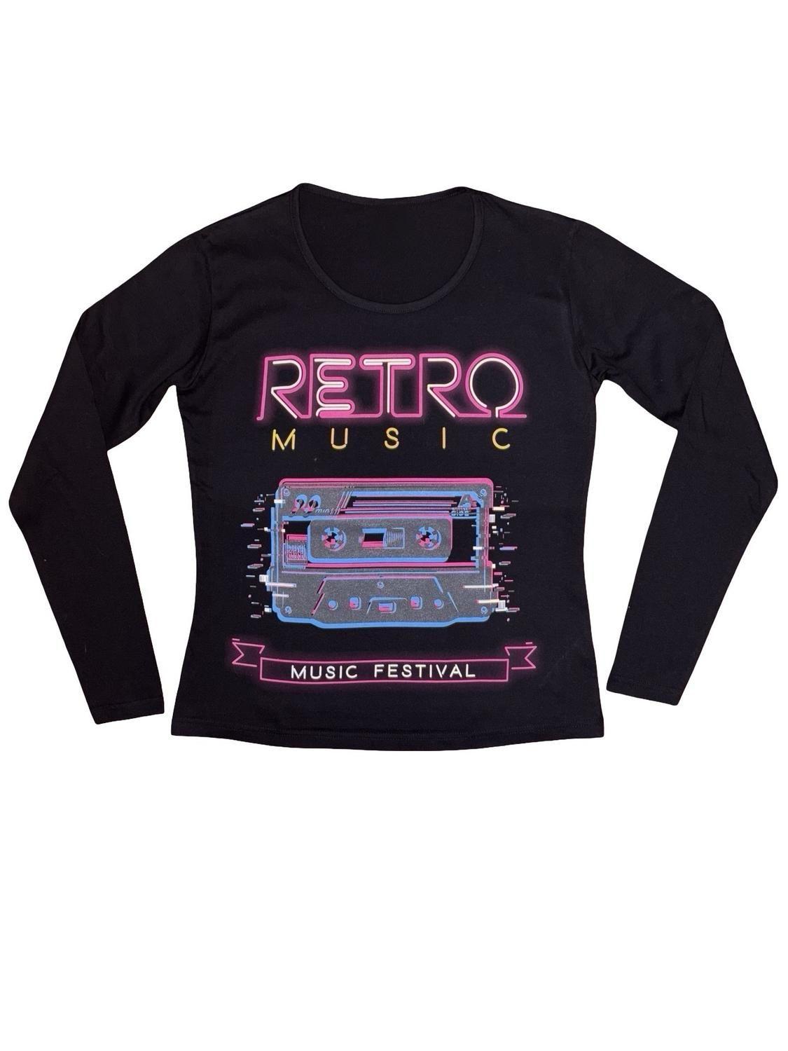 Pijama Mujer Algodón Retro Music Full Print-5