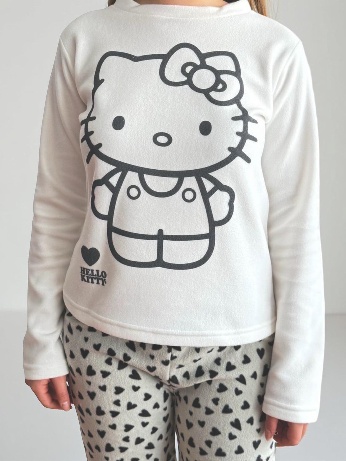 Pijama Micropolar Mujer Hello Kitty S1021240-Ivory-01-1
