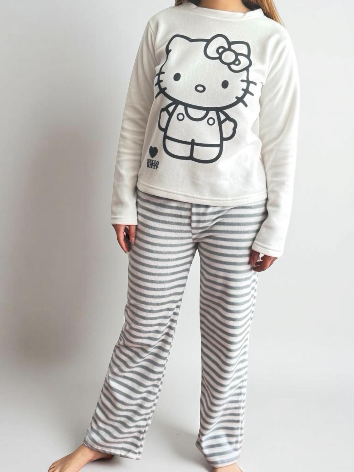 Pijama Micropolar Mujer Hello Kitty S1021240-Ivory-11-2