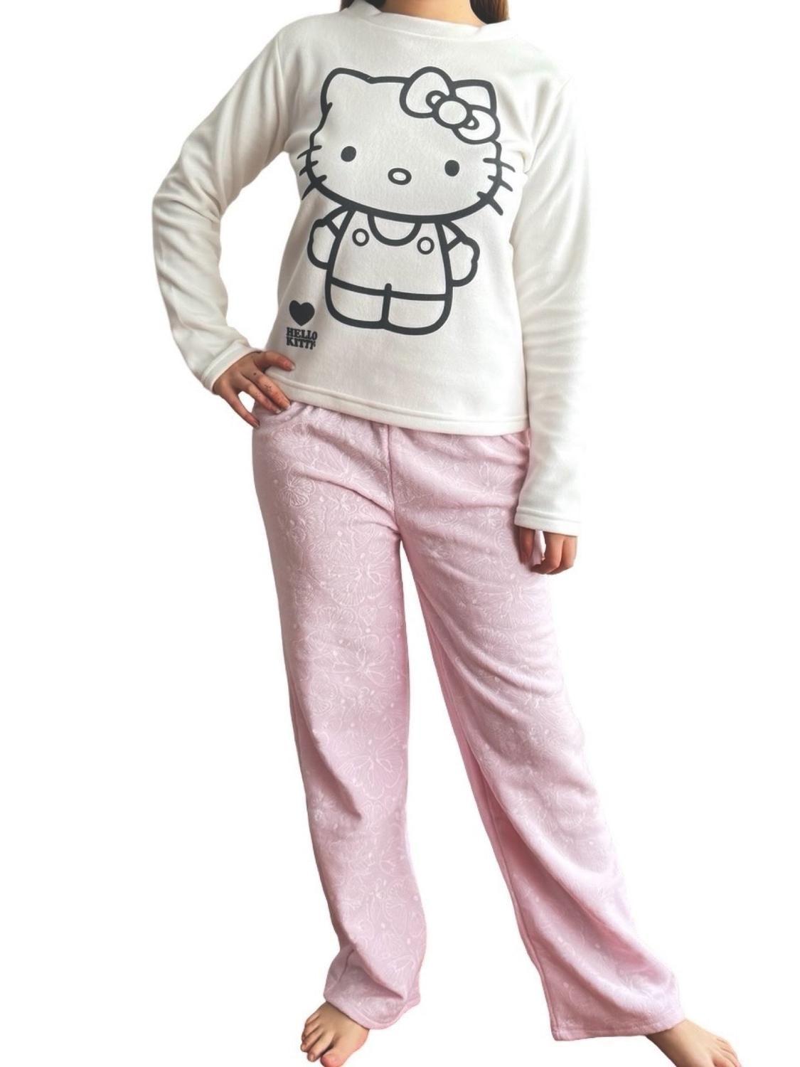 Pijama Micropolar Mujer Hello Kitty S1021240-Ivory-07-0