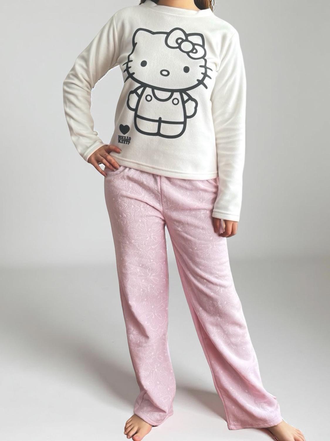 Pijama Micropolar Mujer Hello Kitty S1021240-Ivory-07-0