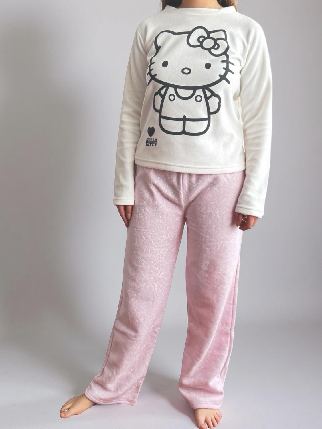 Pijama Micropolar Mujer Hello Kitty S1021240-Ivory-07-2