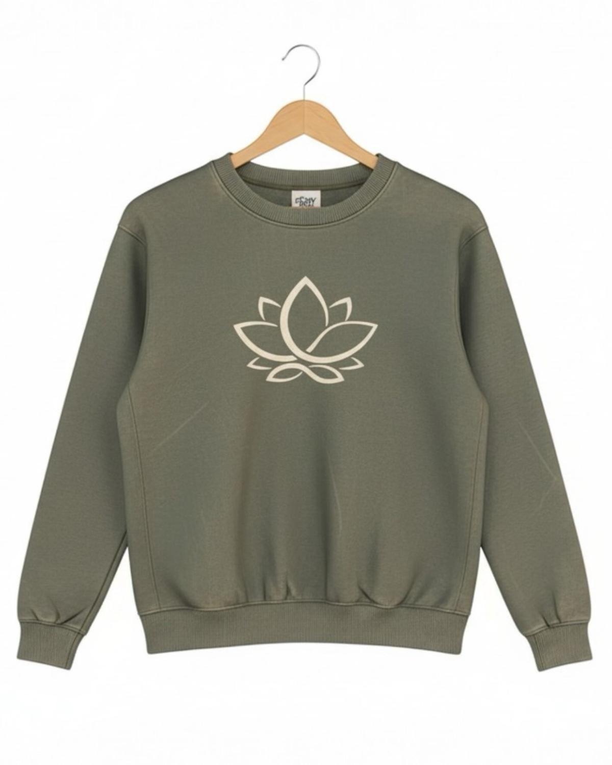 Pijama Franela Mujer Estampado Flor de Loto Verde-5
