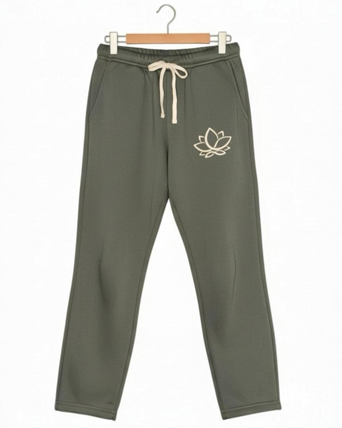 Pijama Franela Mujer Estampado Flor de Loto Verde-6