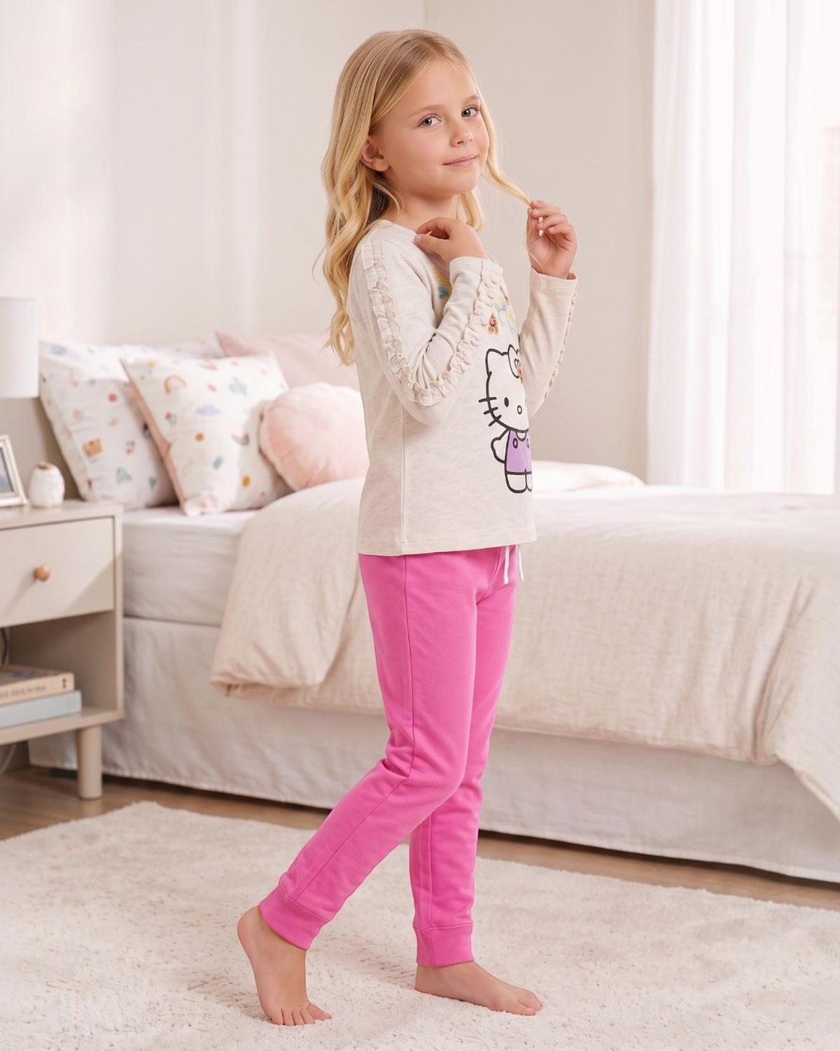 Pijama Niña Hello Kitty Beige-2