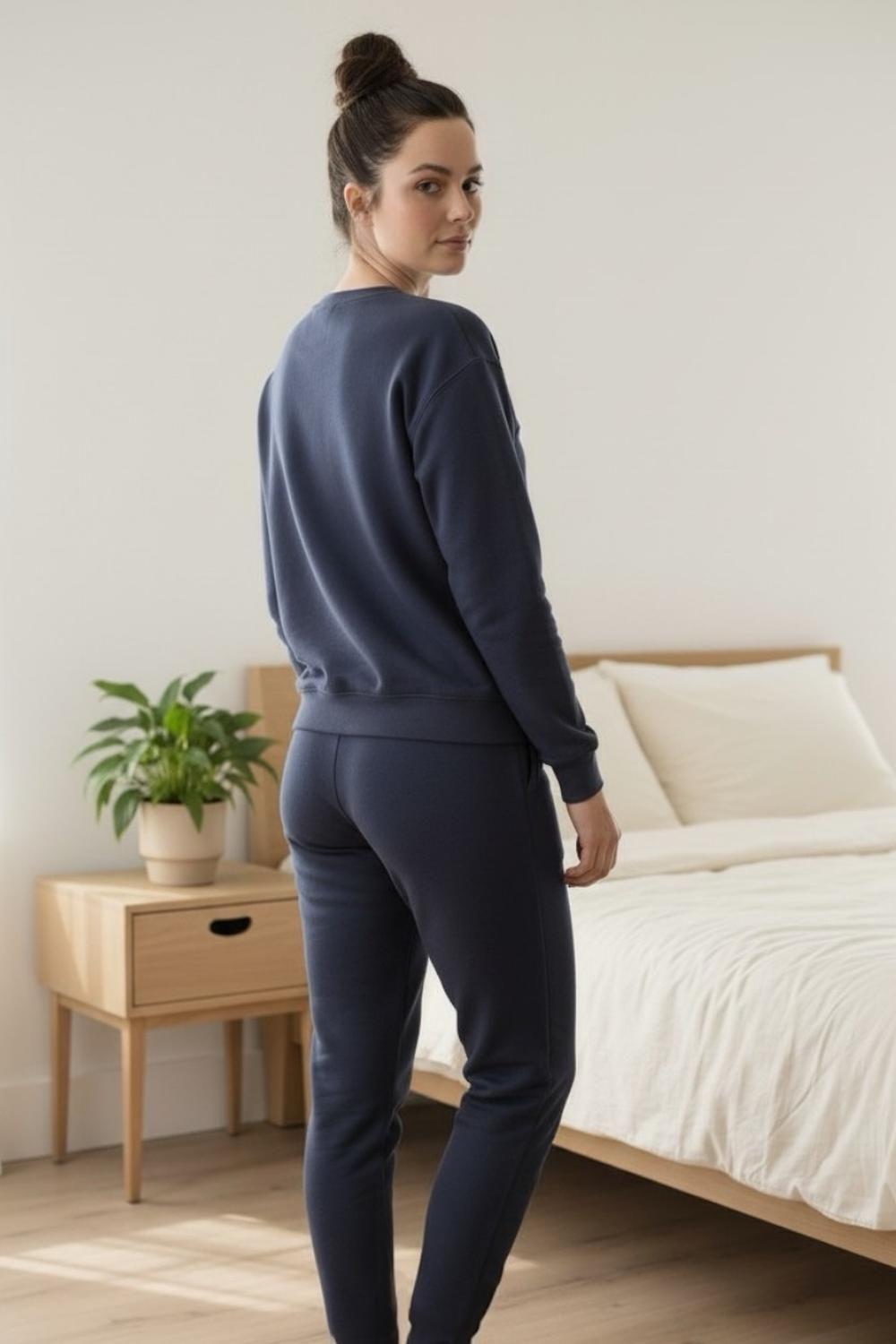 Set Franela Mujer Estampado Flor de Loto Acero-4