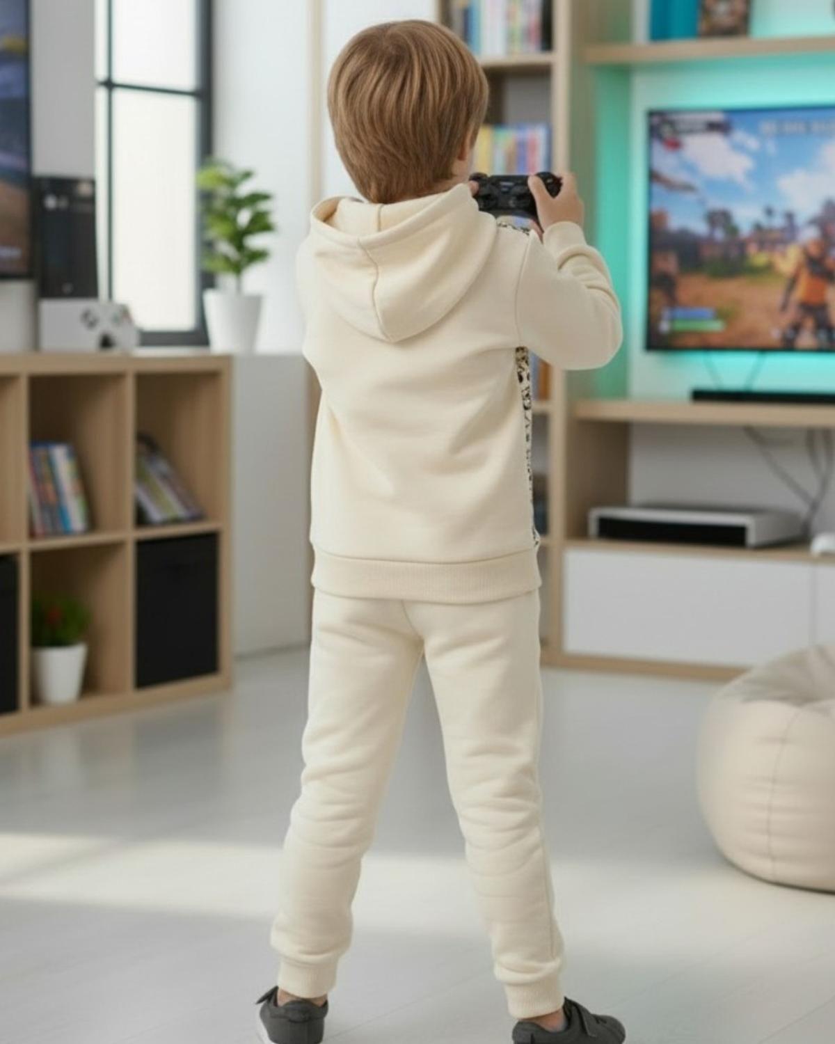 Buzo Niño Franela Game Over Beige-3
