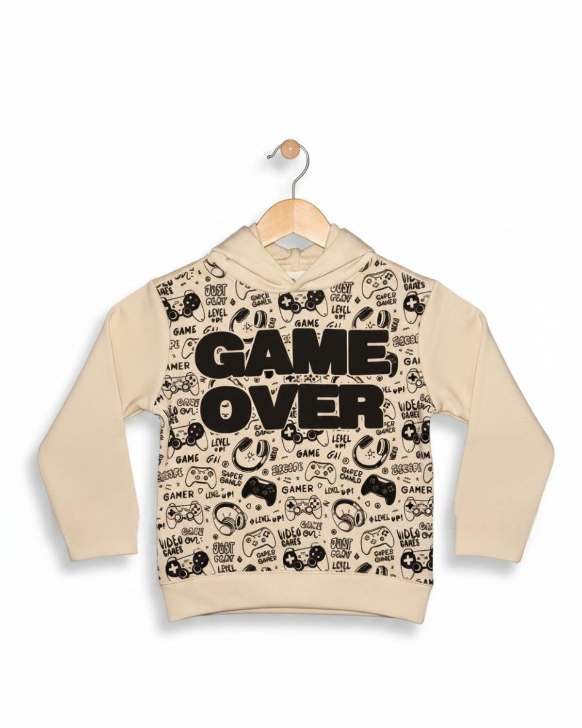 Buzo Niño Franela Game Over Beige-4