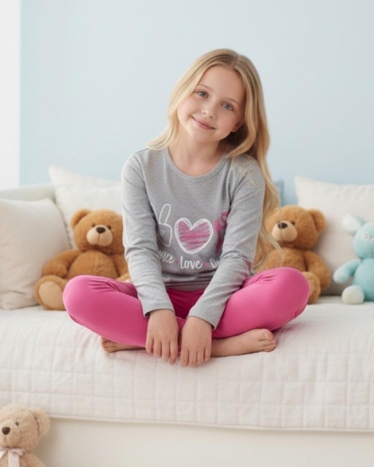 Pijama Niña Estampado Peace Love Dance K710002-2512-1