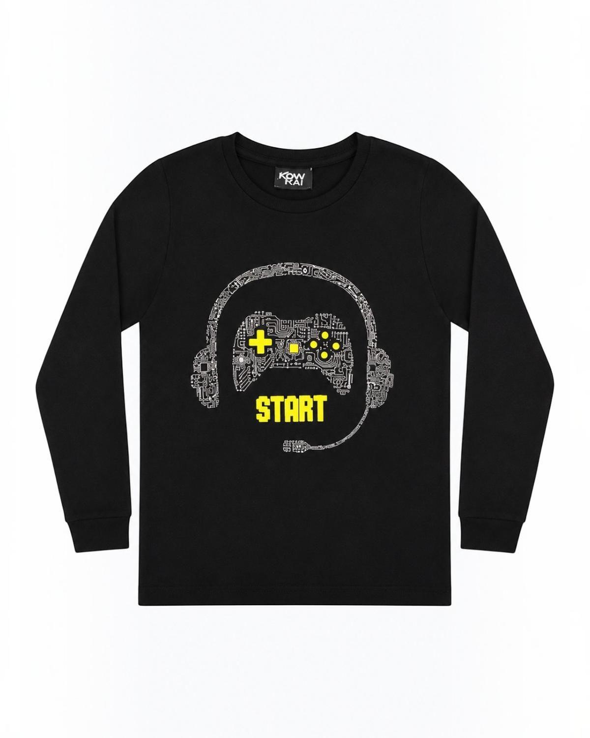 Pijama Niño Algodón Estampado Gamer Negro-4