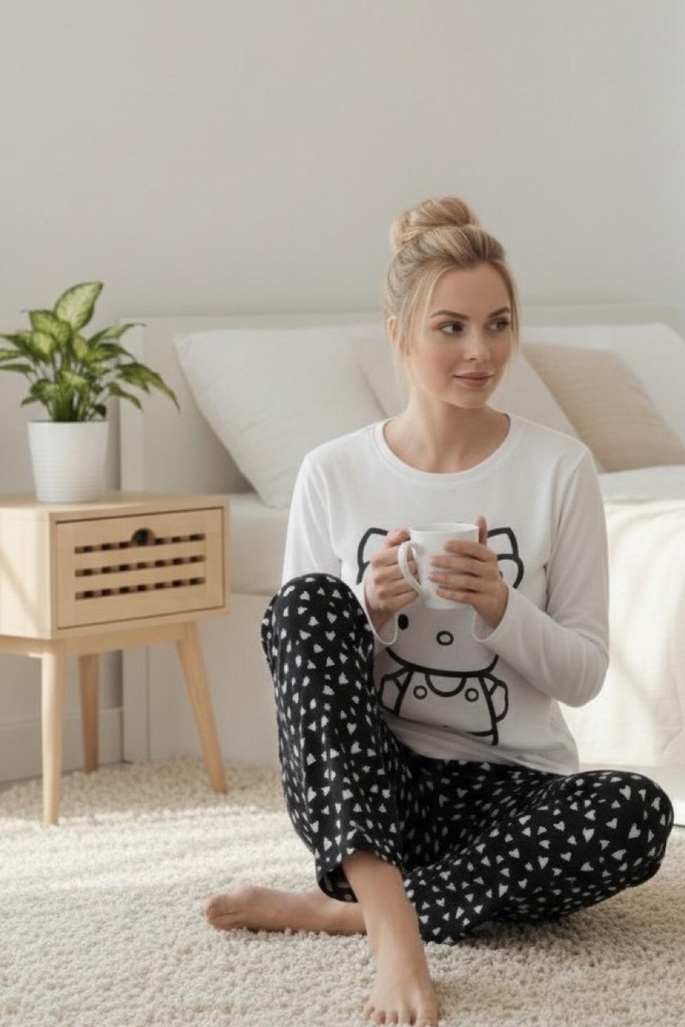 Pijama Micropolar Mujer Hello Kitty S1021240-Ivory-05-2