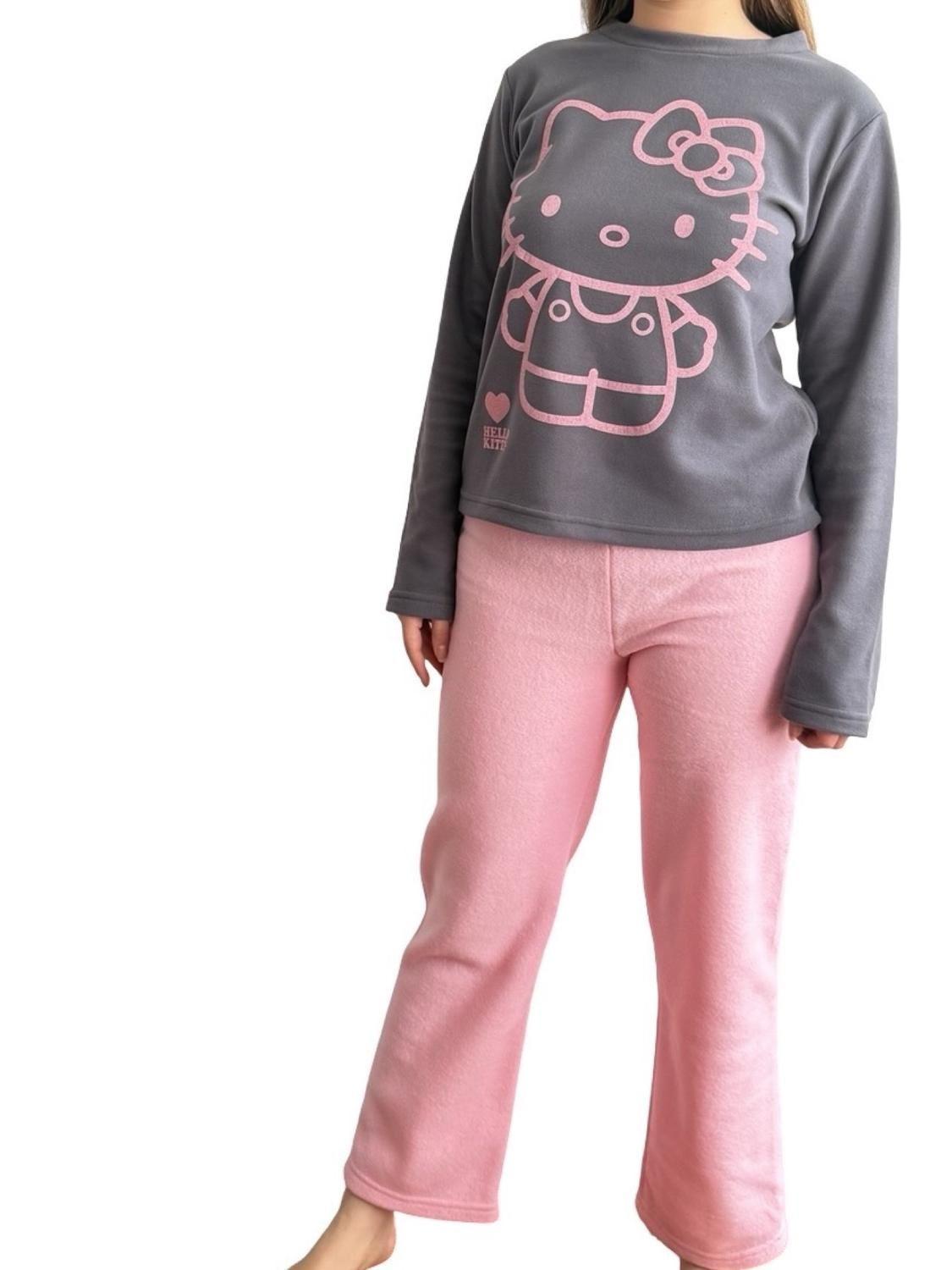 Pijama Micropolar Mujer Hello Kitty S1021239-Acero-02-2