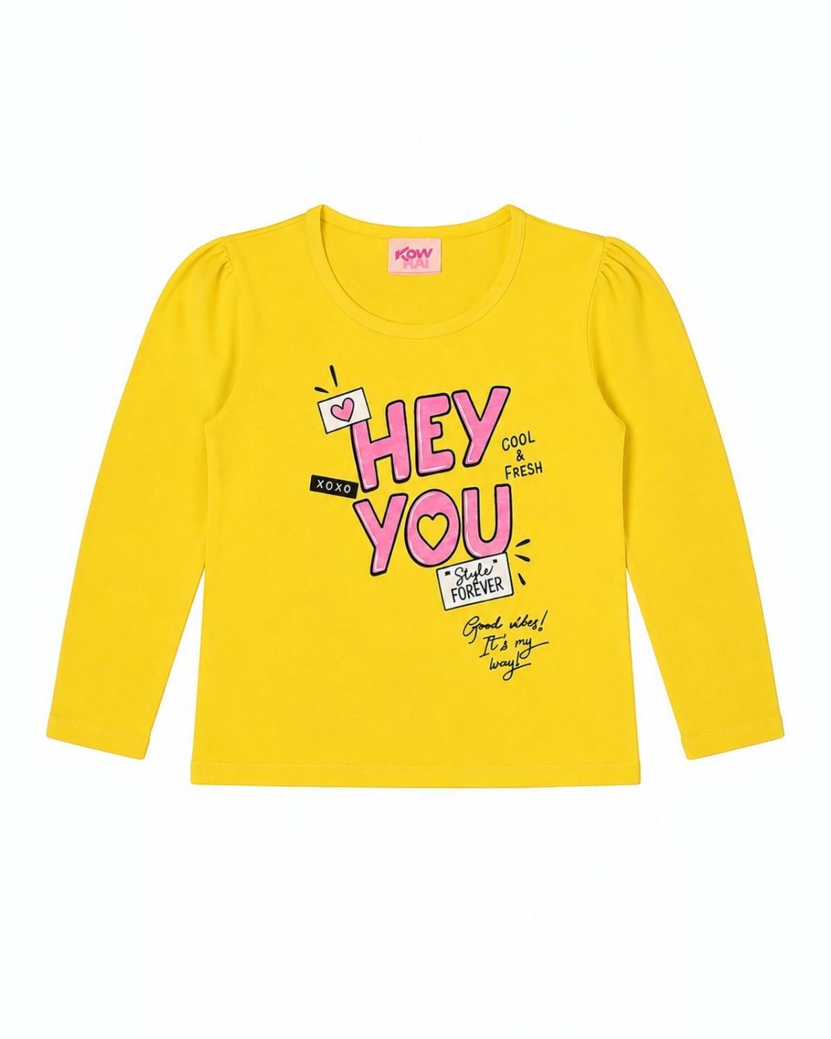 Pijama Niña Estampado Hey You Amarillo-4