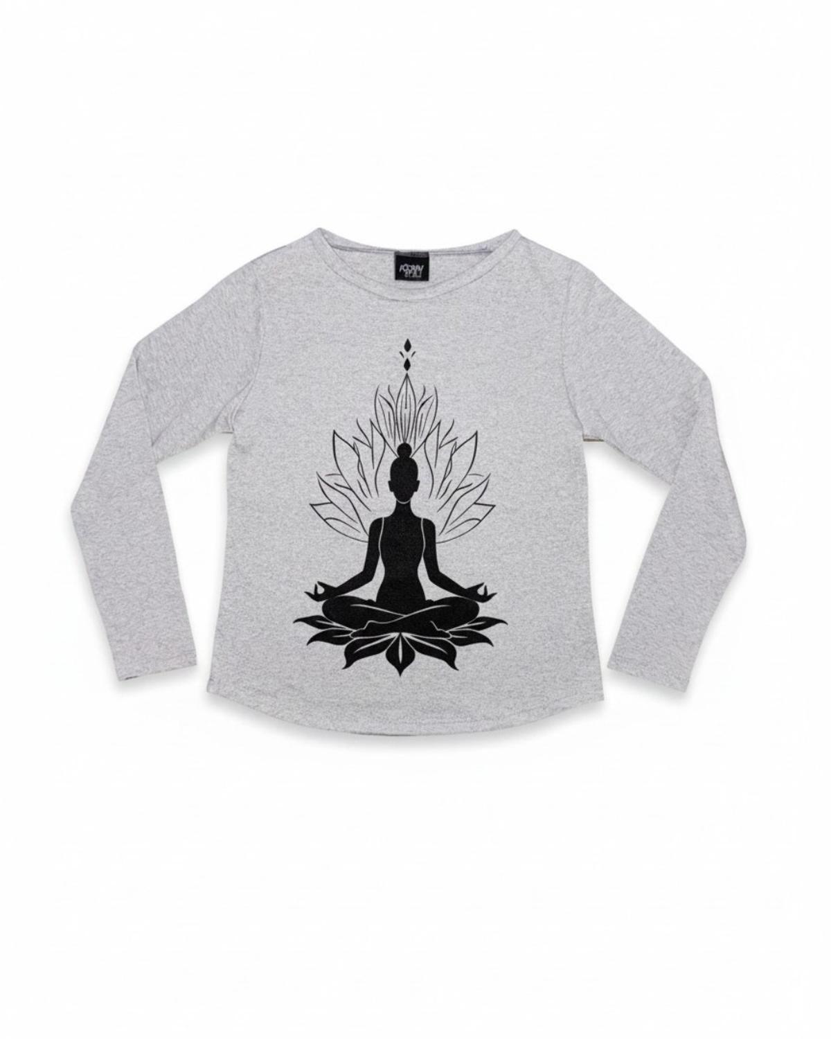 Pijama Mujer Algodón Yoga Gris-4