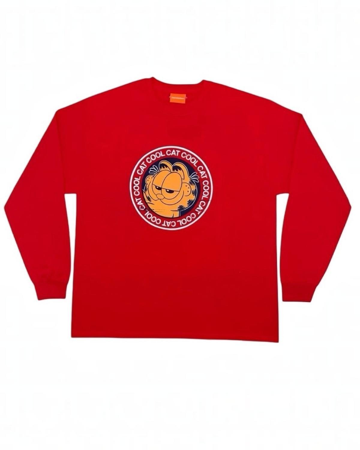 Pijama Hombre Algodón Estampado Garfield Rojo-4