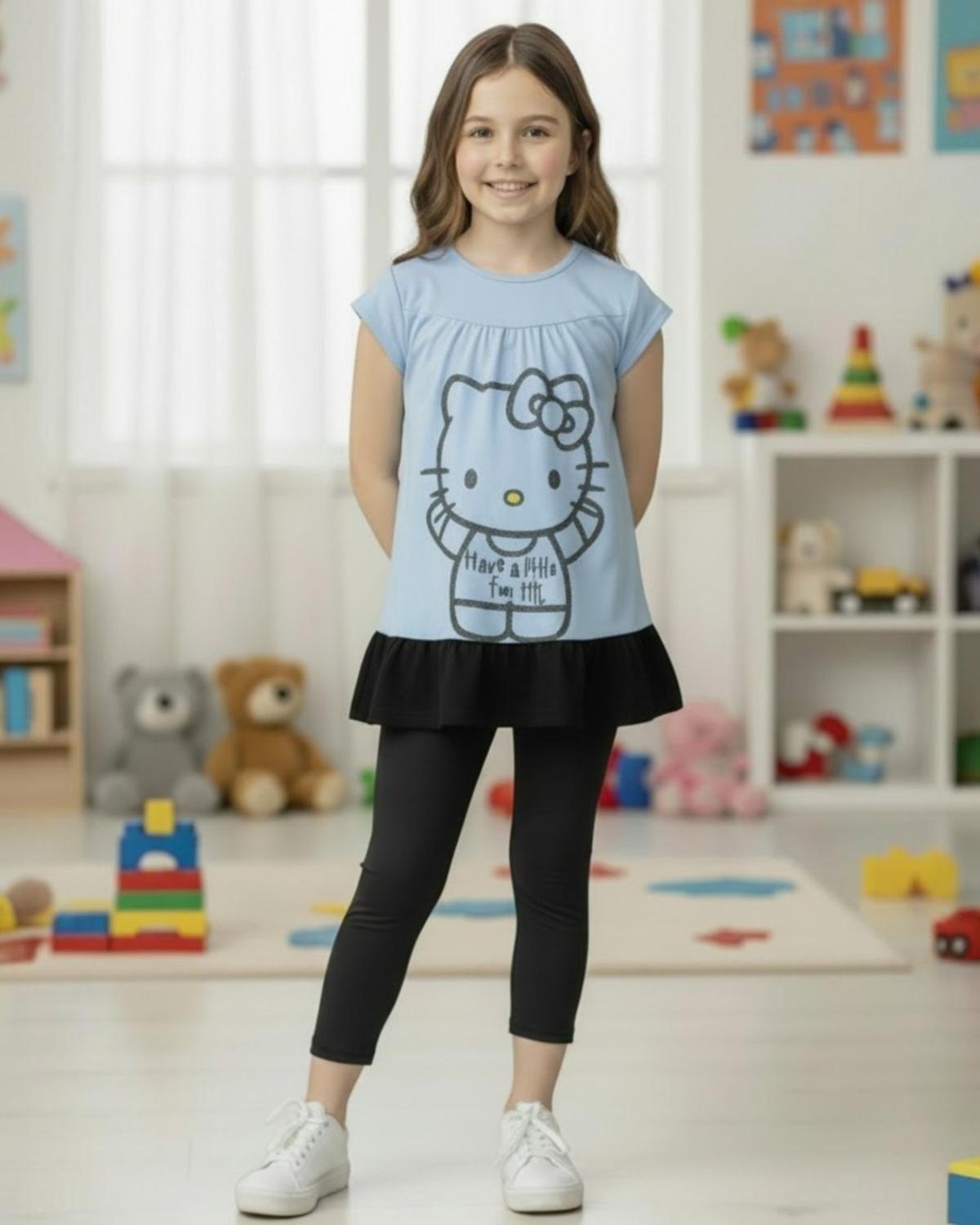 Conjunto Niña Hello Kitty Celeste-2