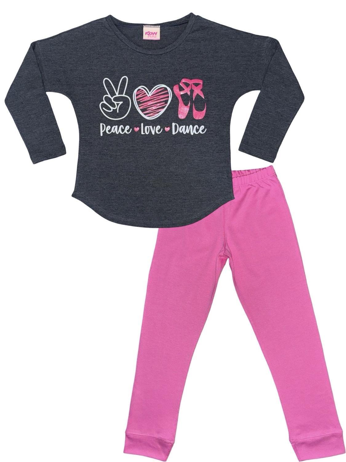 Pijama Niña Estampado Peace Love Dance K710002-2912-4