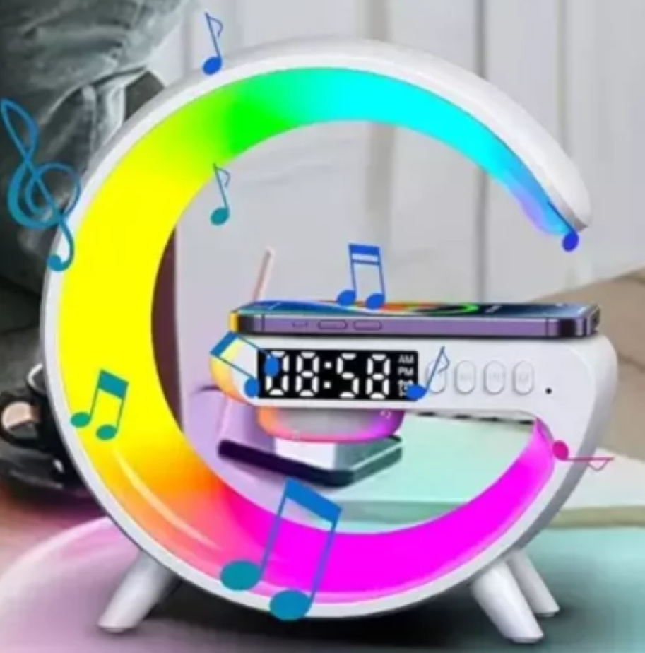 LAMPARA PARLANTE BLUETOOTH CARGADOR INALAMBRICO PARA CELULAR-4