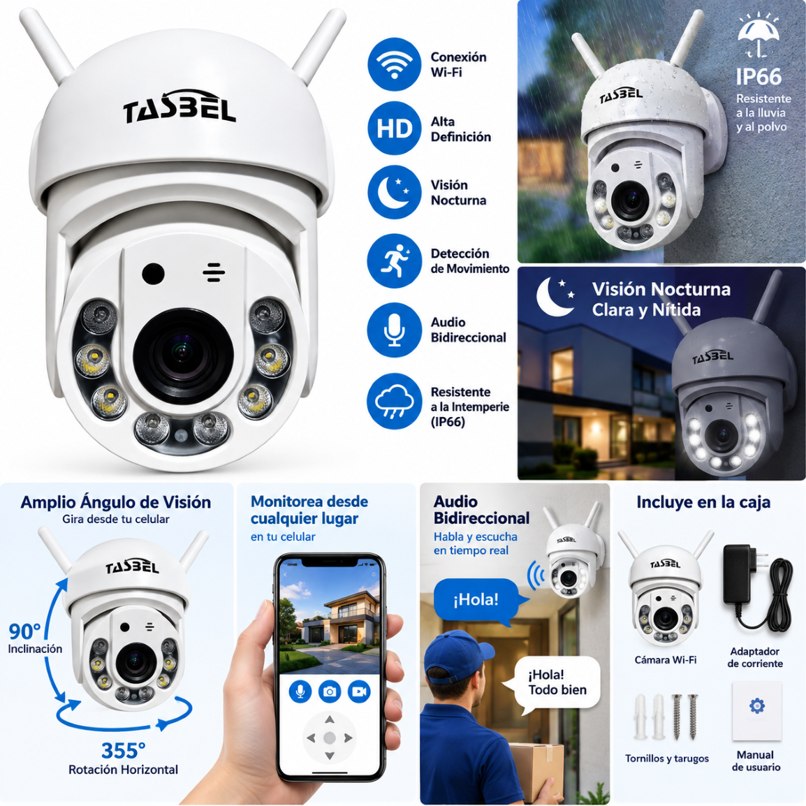 Cámara De Seguridad app Yoosee + Alarma Con 2 Controles-2