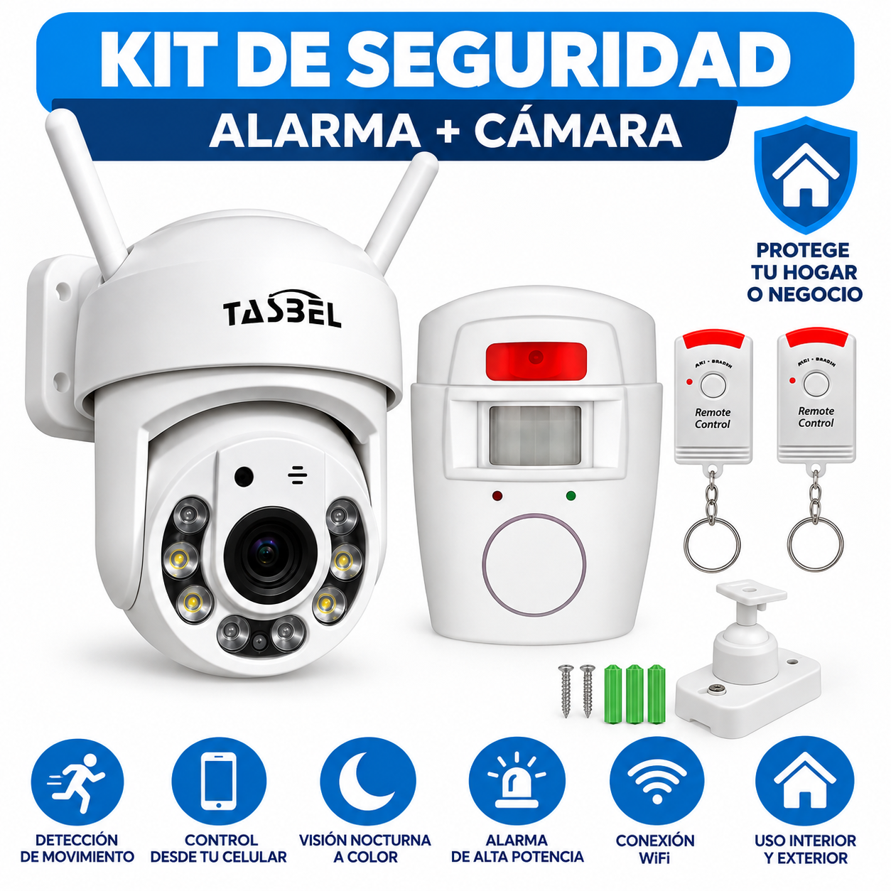 Cámara De Seguridad app Yoosee + Alarma Con 2 Controles-5