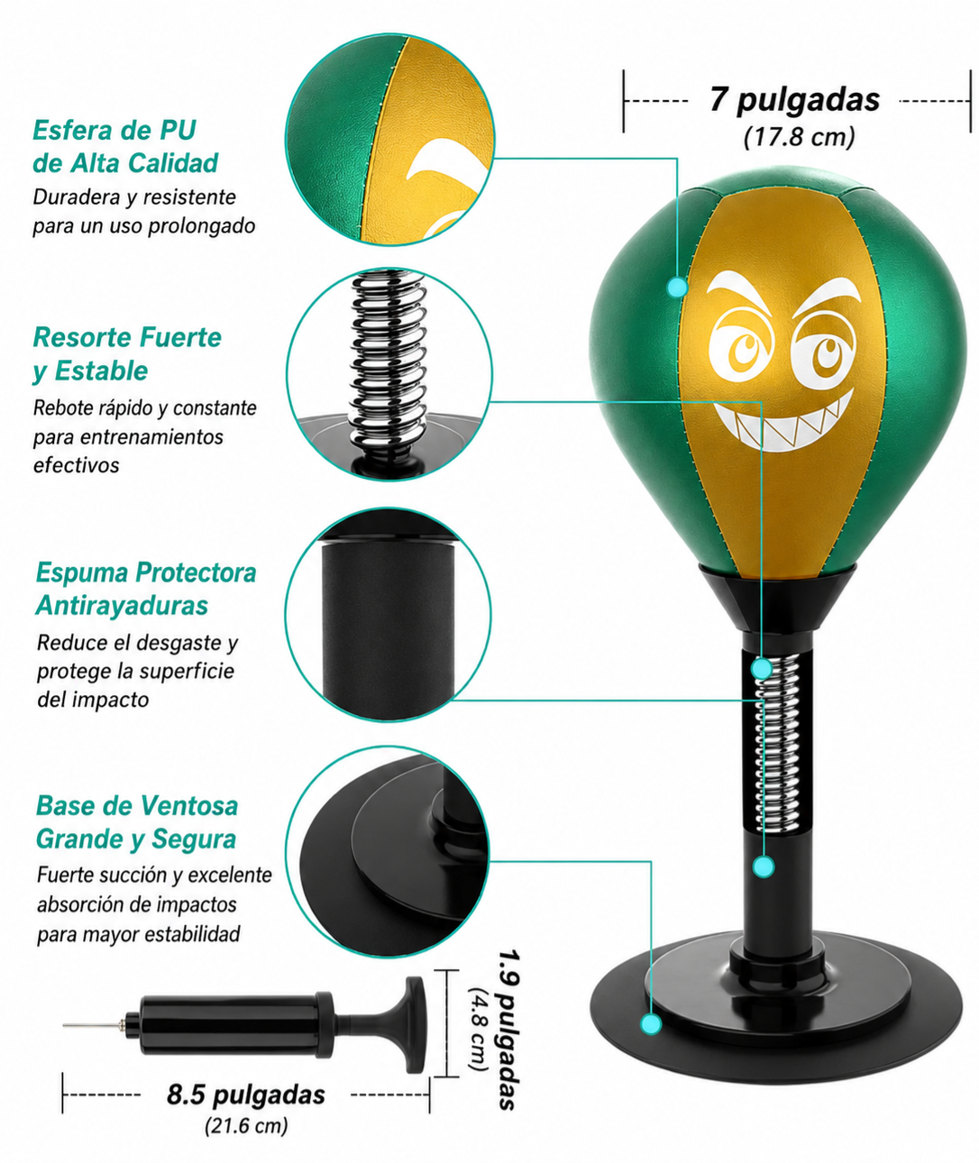 Set De Boxeo De Mesa Para Niños y Adultos  Con Base-4