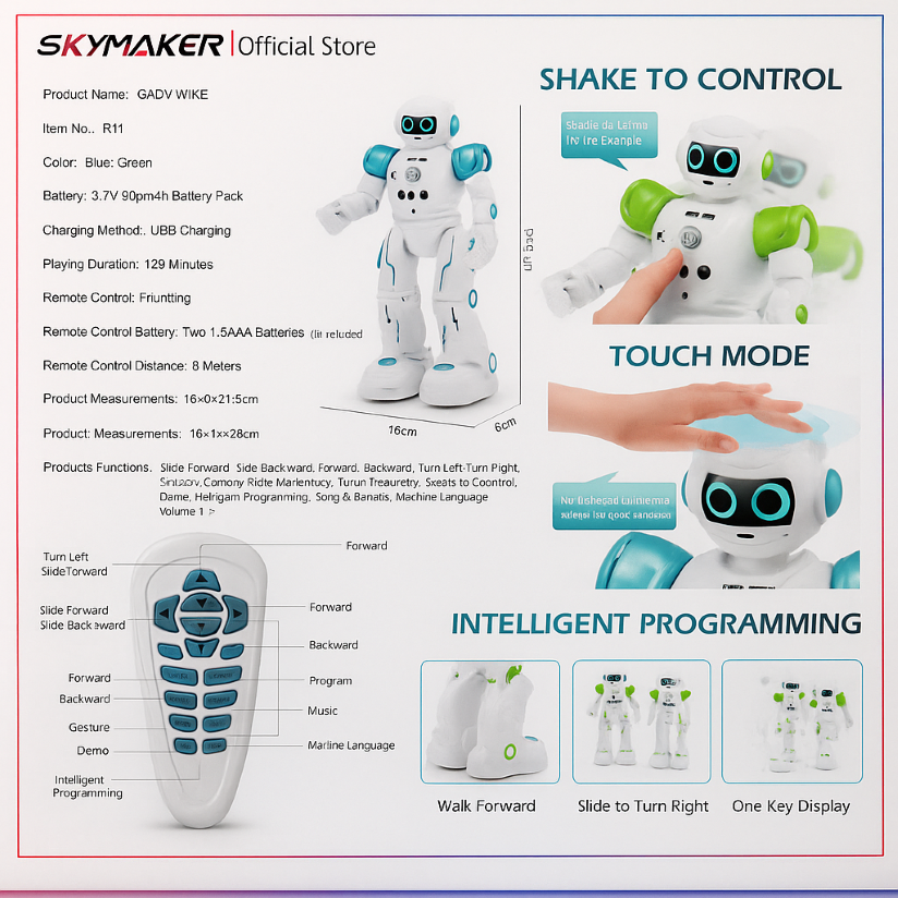 Ticktock-robot Iinteligente Jjrc Con Sensor De Gestos-5