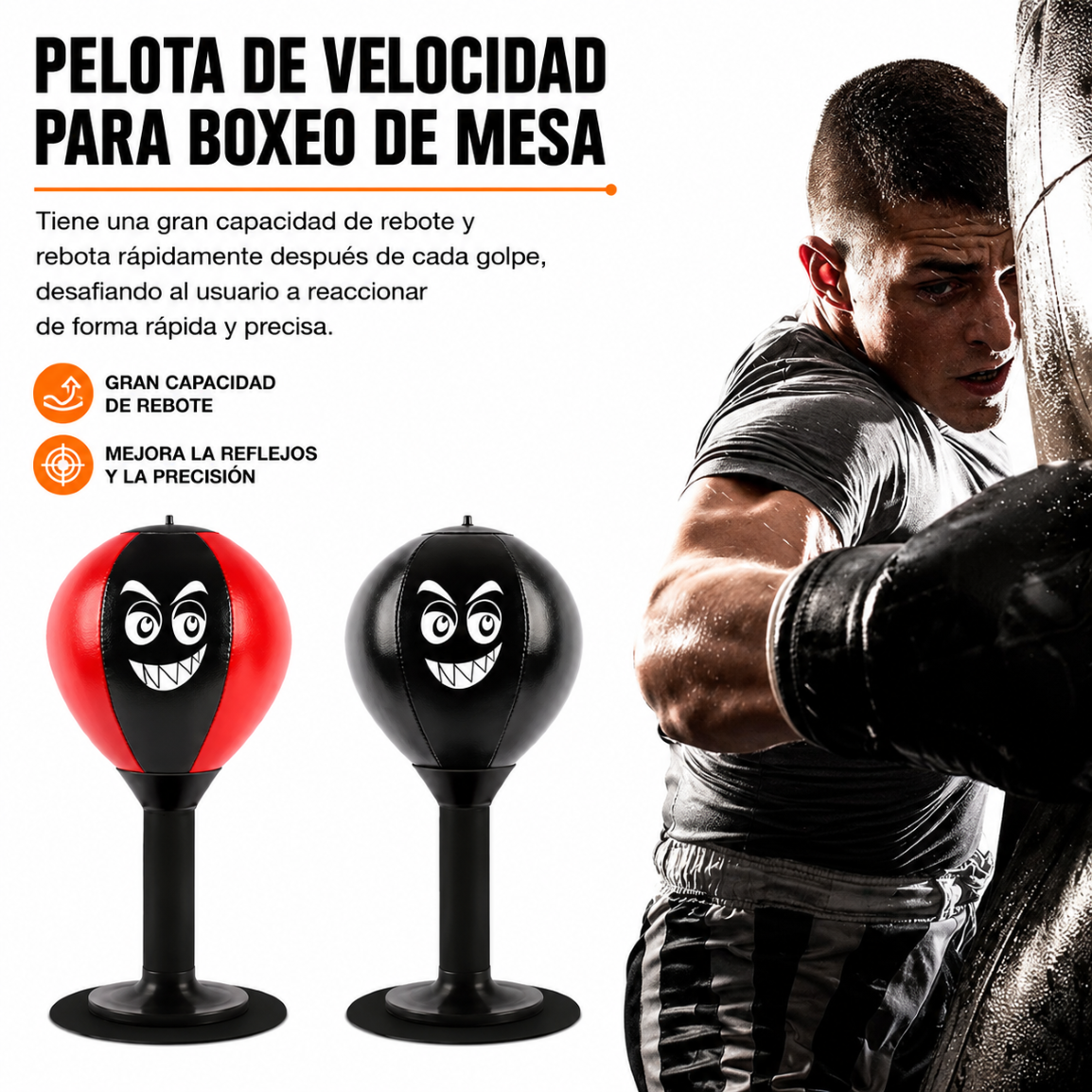 Set De Boxeo De Mesa Para Niños y Adultos Punching Ball -4