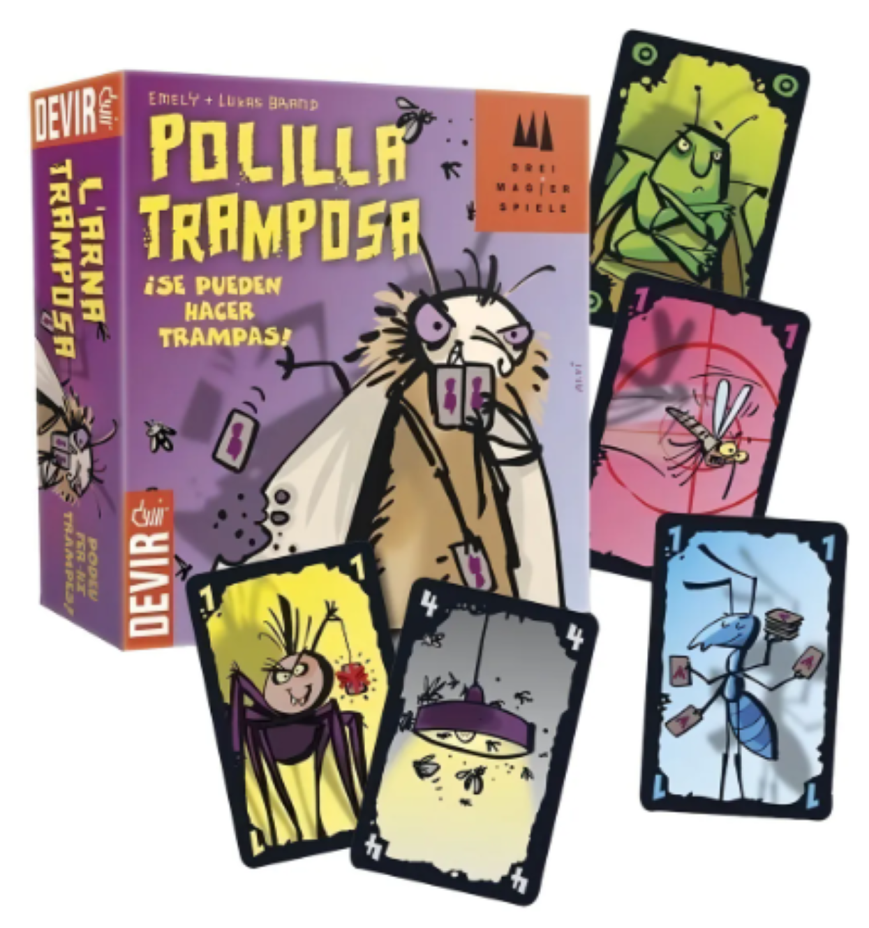 Pack 4 Juegos De Mesa Cartas Virus + Polilla Tramposa + Flip 7 + Risk-3