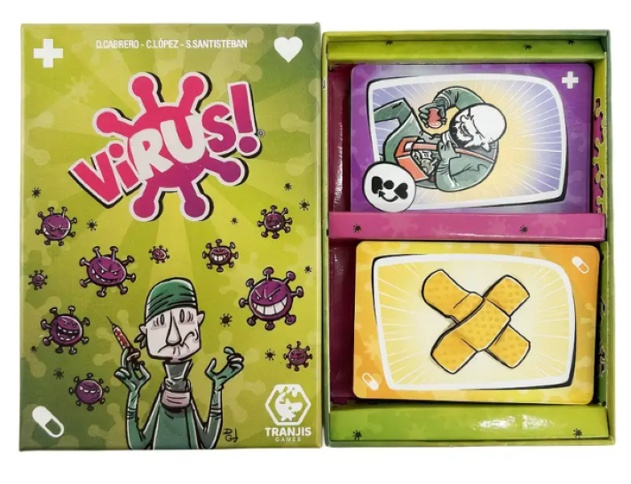 Pack 4 Juegos De Mesa Cartas Virus + Polilla Tramposa + Flip 7 + Risk-6