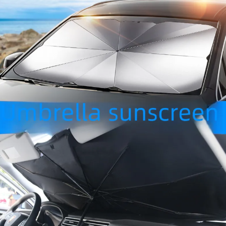 Quitasol Tipo Sombrilla Para Auto Parasol Retractil Parabrisas-5
