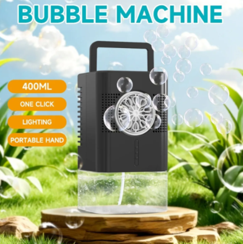 MAQUINA LANZA BURBUJAS AUTOMATICA CON LUCES PARA NIÑOS NEGRO-3