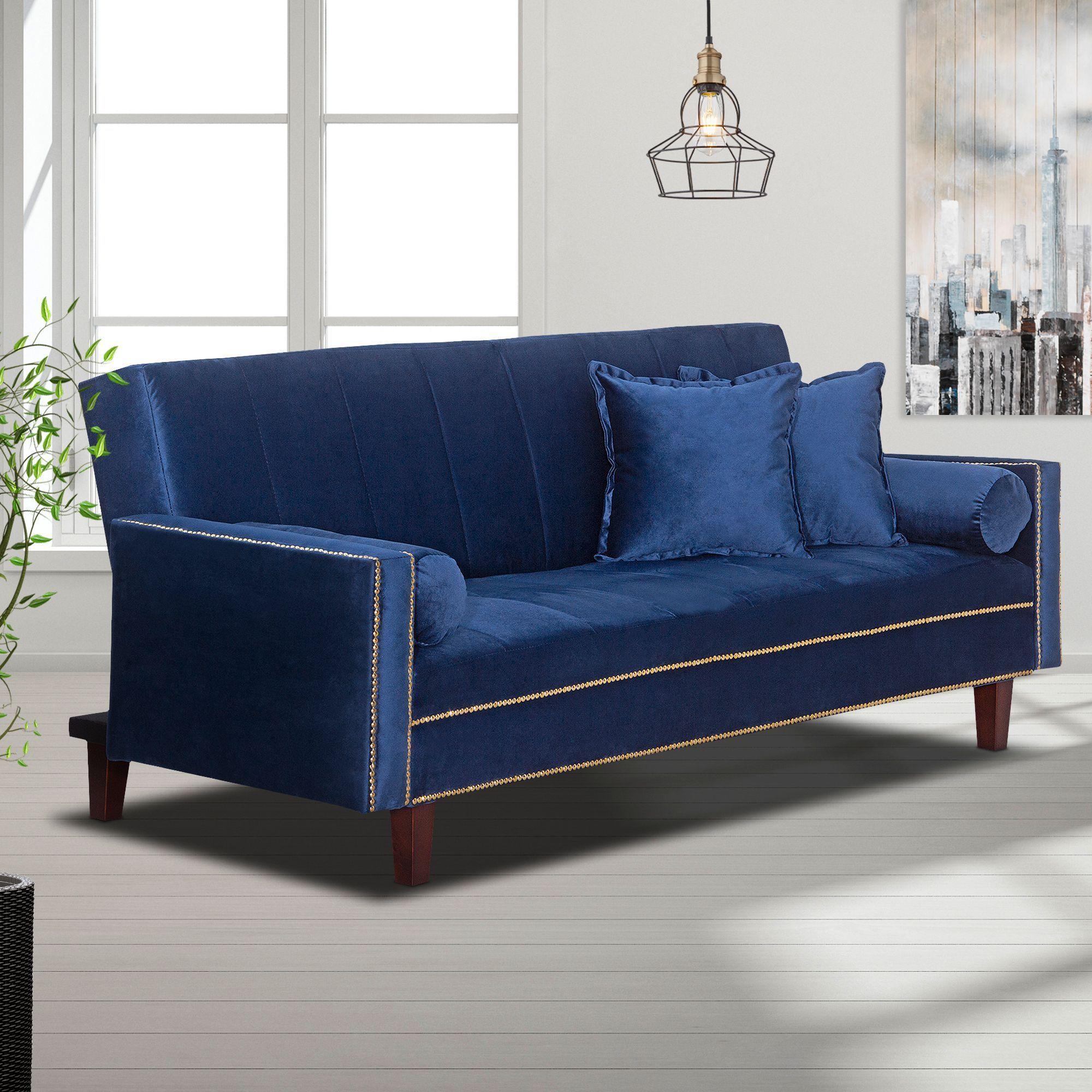 Futon Sofa Cama Golden Blue-3