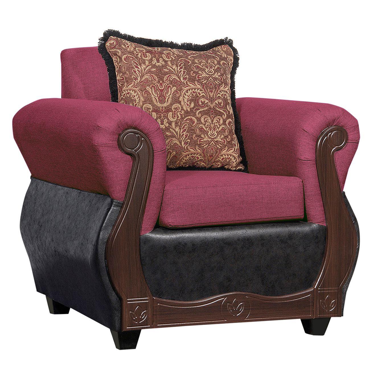 Juego de Living 3 1 1 Gran Columbia Burdeo Negro-3