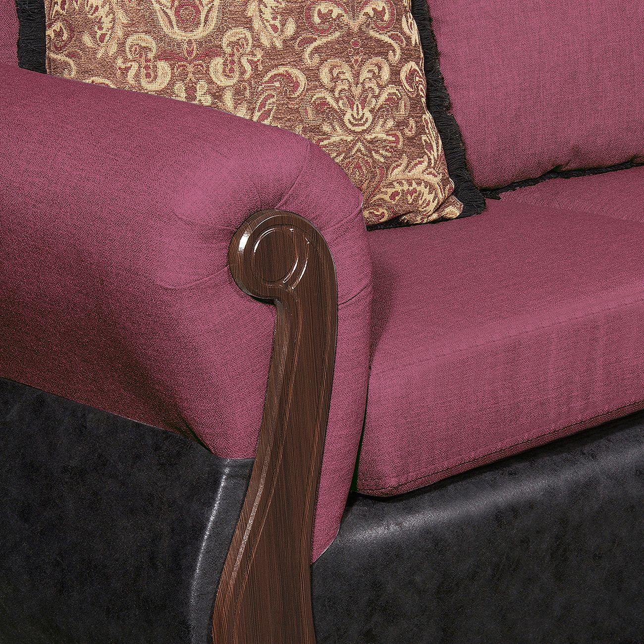 Juego de Living 2 1 1 Gran Columbia Burdeo Negro-4