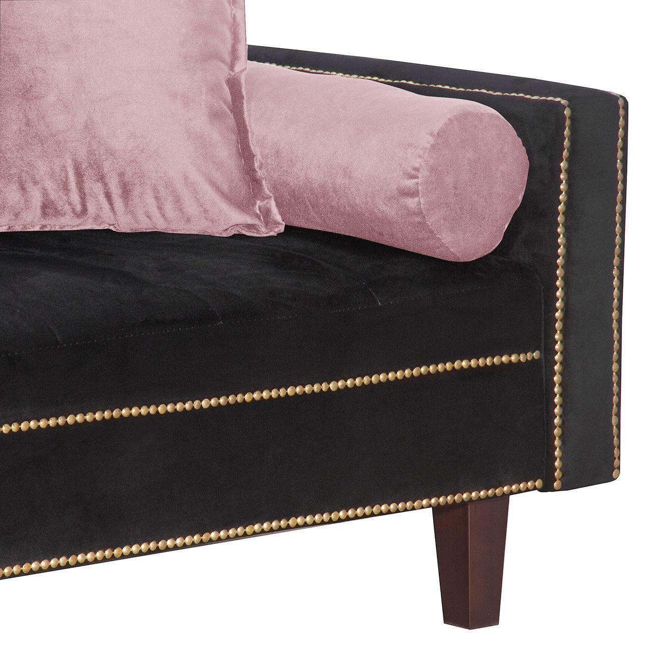 Futon Sofa Cama Vanguardia 200 x110 Negro - Rosa-3