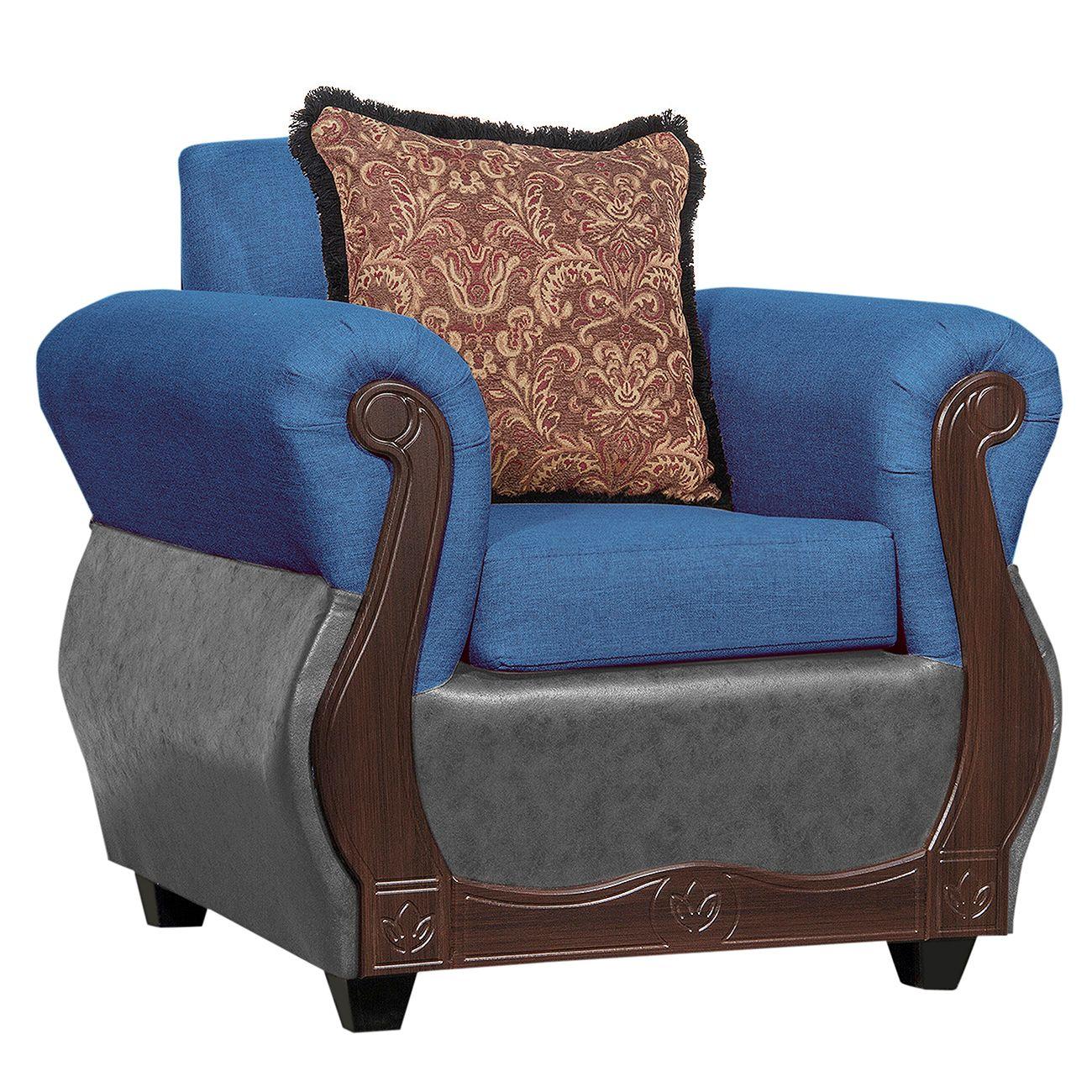 Juego de Living 3 2 1 1 Gran Columbia Azul Gris-4