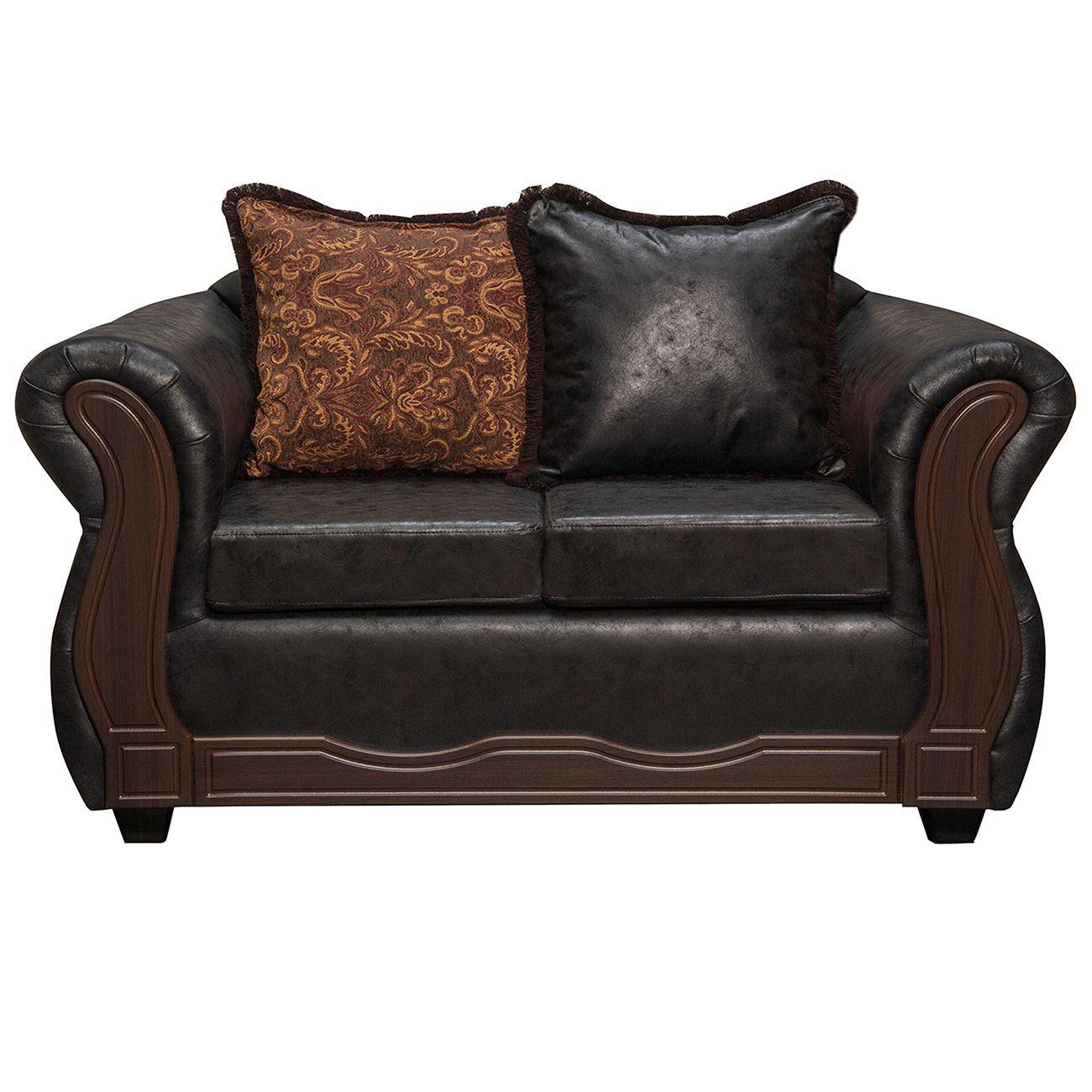 Juego de Living 3 2 Sofia PU Negro-3