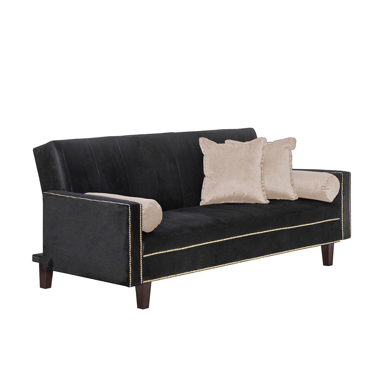 Futon Sofa Cama Vanguardia 200 x110 Negro - Beige-2
