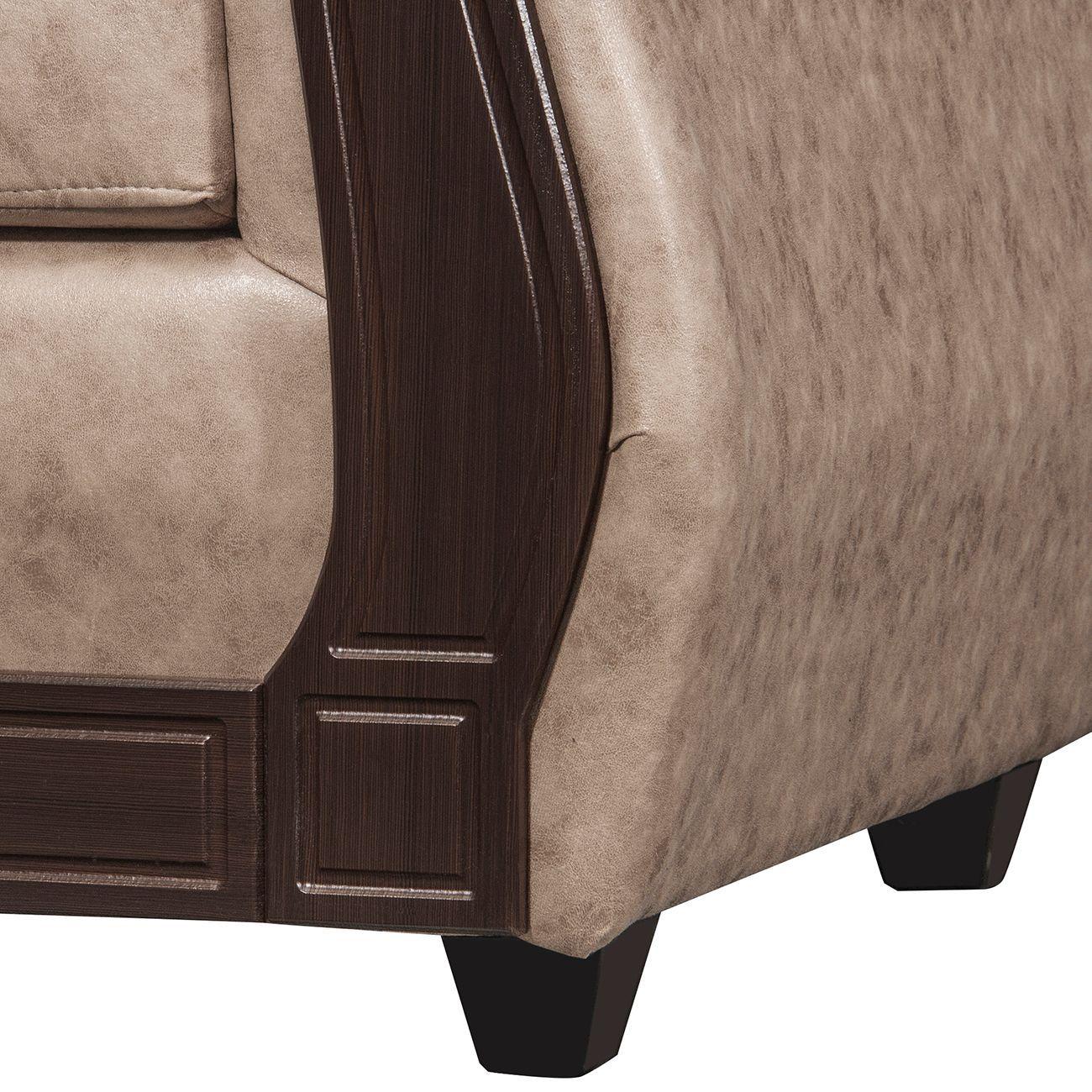 Sofá 2 Cuerpos Sofia PU Beige-3