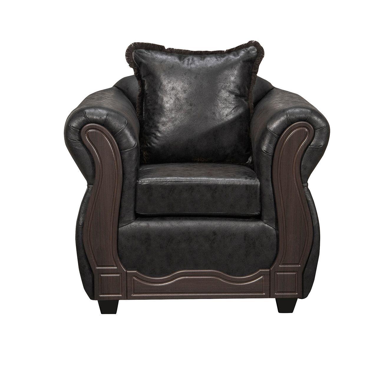 Juego de Living 2 1 1 Sofia PU Negro-2