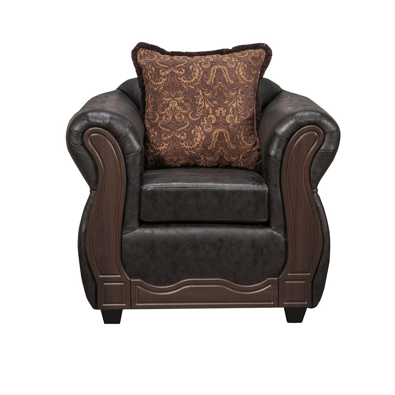 Juego de Living 2 1 1 Sofia PU Negro-3