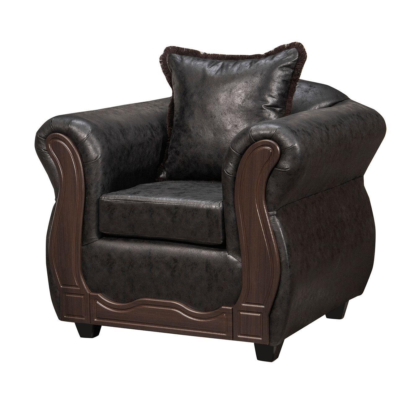 Juego de Living 2 1 1 Sofia PU Negro-4