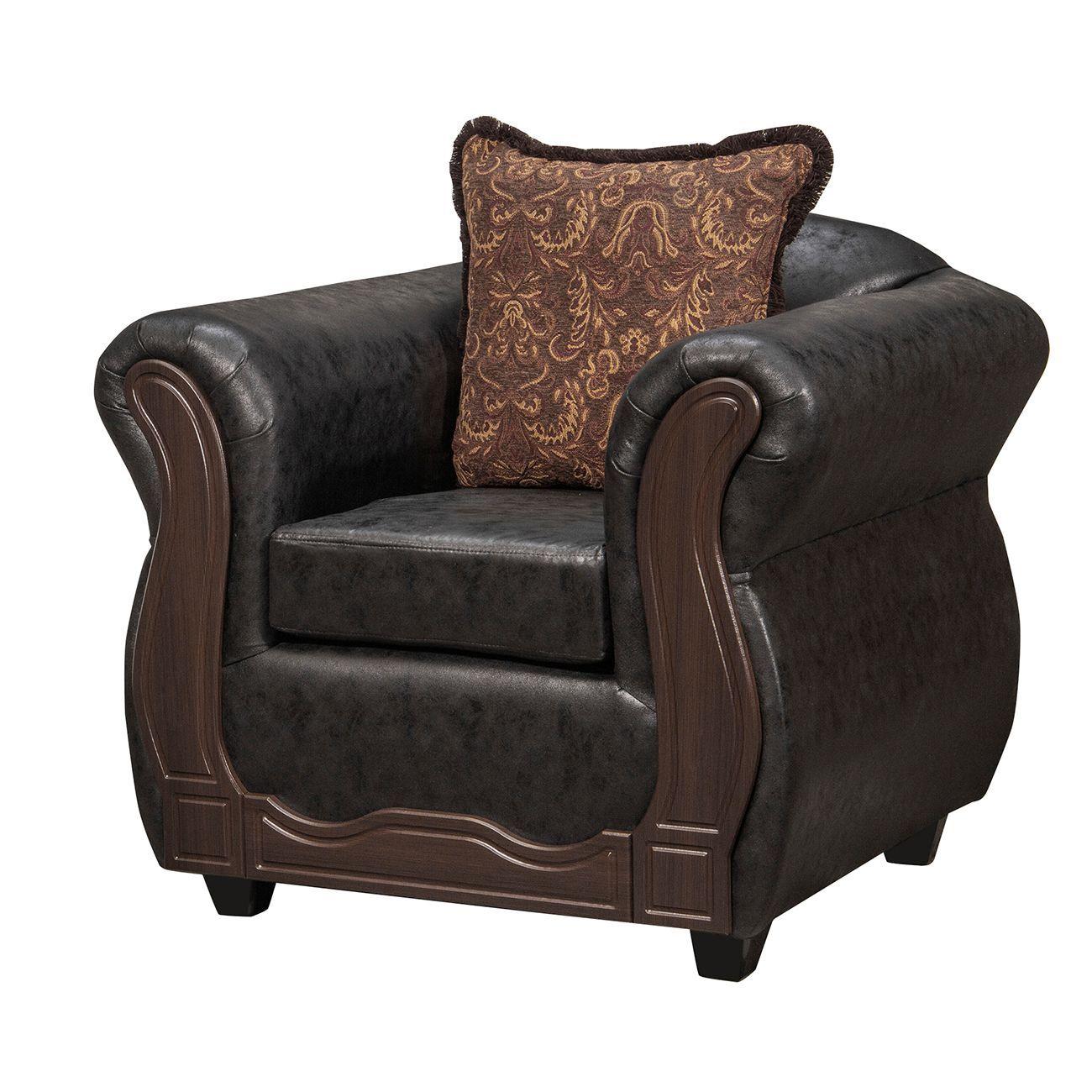 Juego de Living 2 1 1 Sofia PU Negro-5