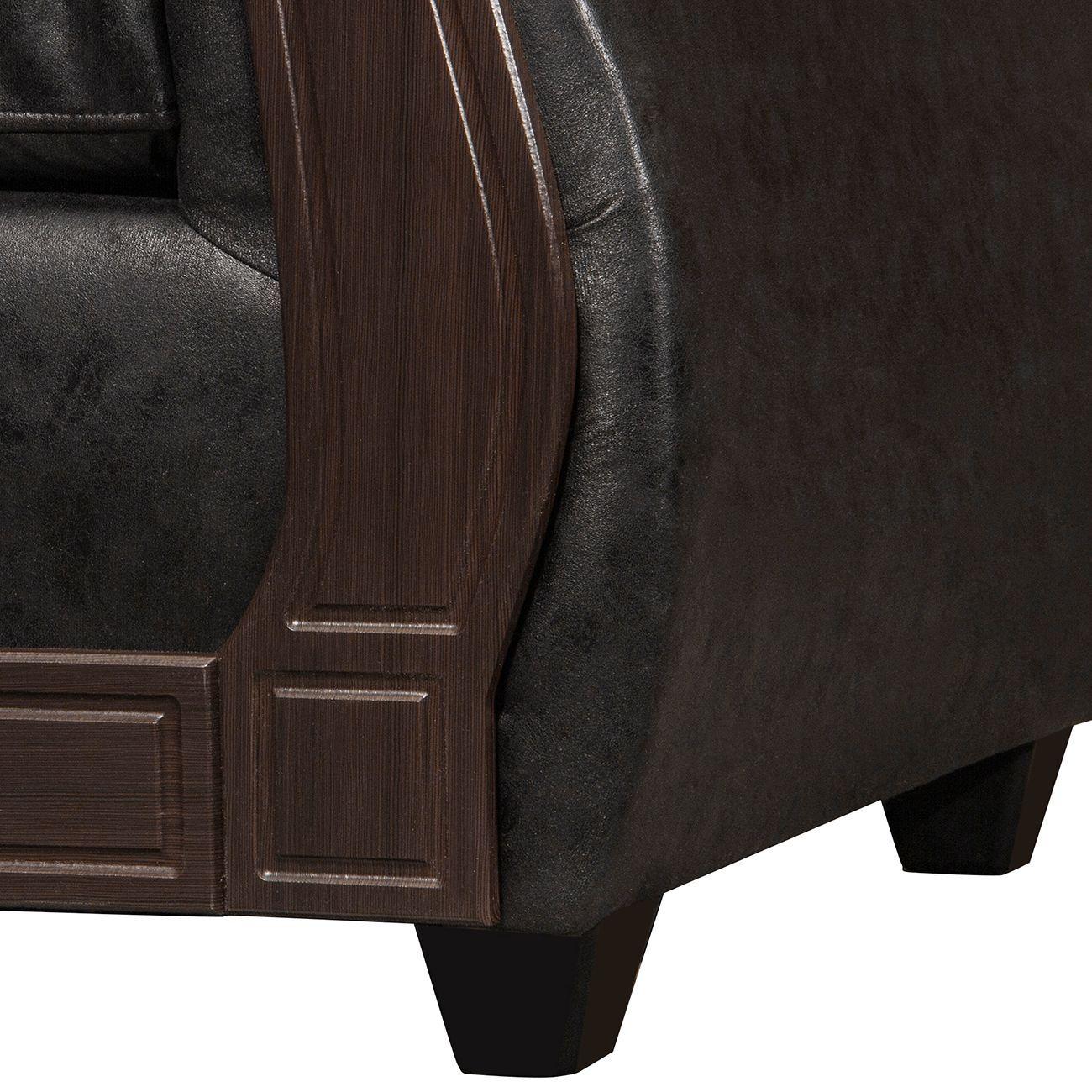 Juego de Living 2 1 1 Sofia PU Negro-6