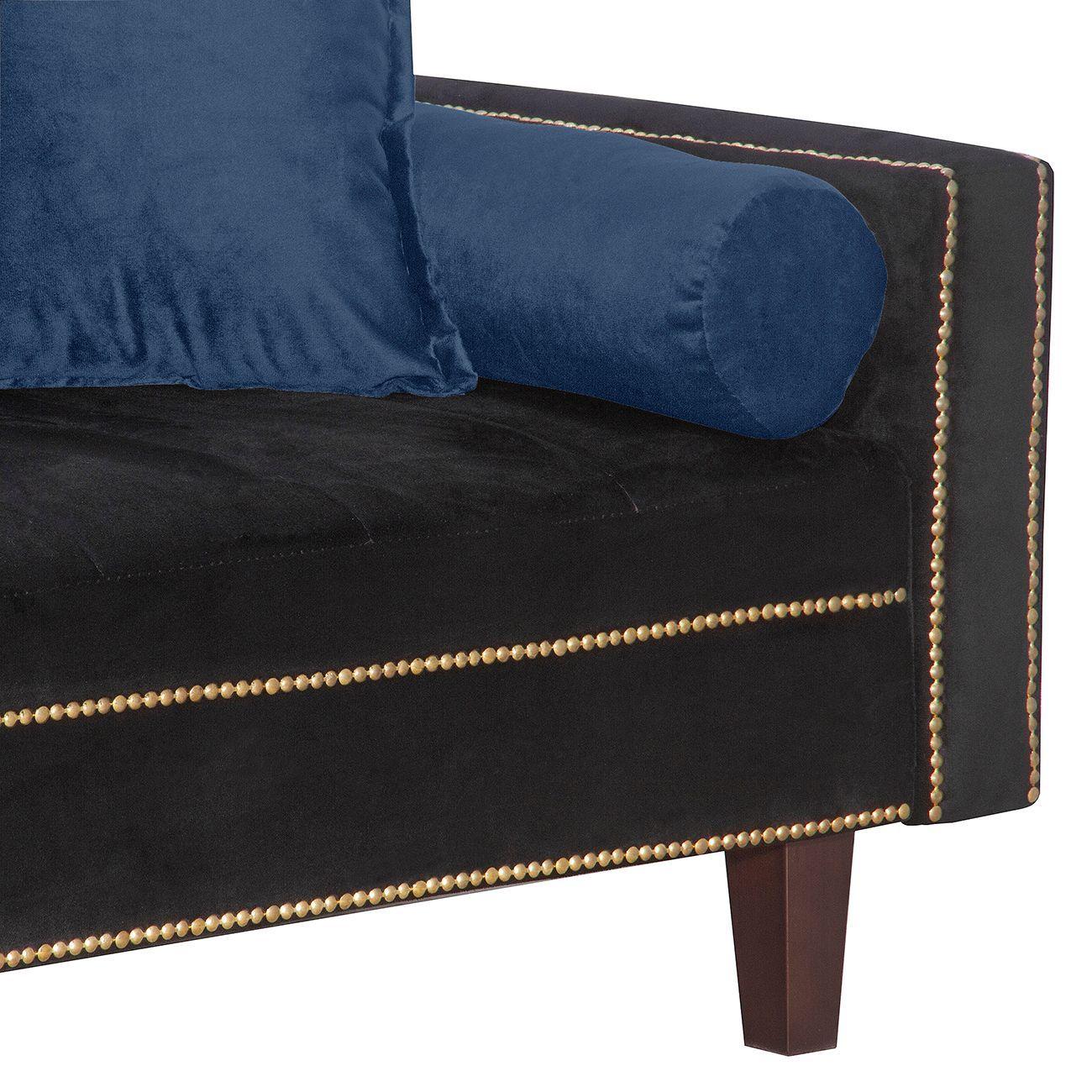 Futon Sofa Cama Vanguardia 200 x110 Negro - Azul-3