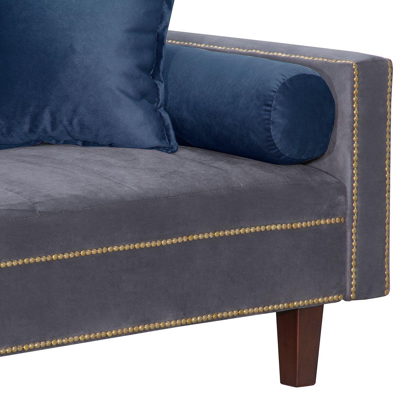 Futon Sofa Cama Vanguardia 200 x110 Gris - Azul-3